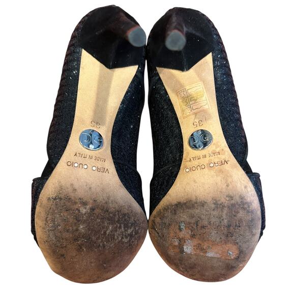 DOLCE & GABBANA Black Stilettos Heel D'orsay Pump Shoes Women's Size EU 35, US 5 - Picture 6 of 11